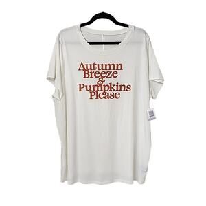 Torrid Autumn Breeze & Pumpkins Please Vintage Cotton Crew Neck T Shirt 2X NWT